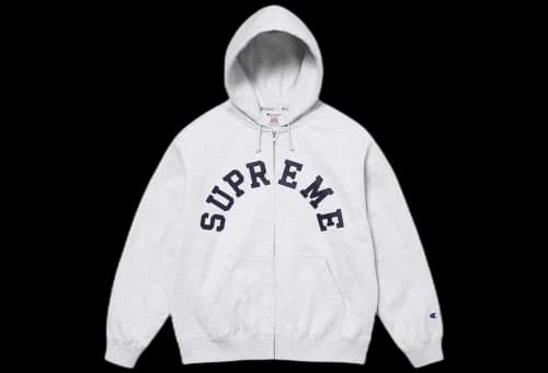 Supreme x Champion Zip Up Hooded Sweatshirt Ash Grey (SS24)