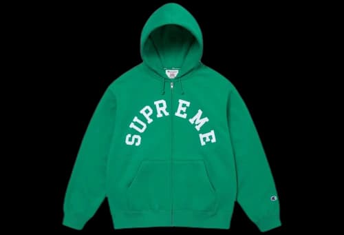Supreme x Champion Zip Up Hooded Sweatshirt Green (SS24)