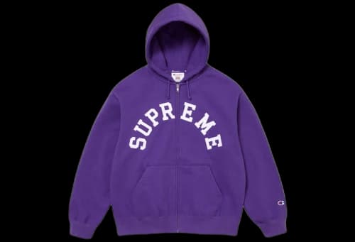 Supreme x Champion Zip Up Hooded Sweatshirt Purple (SS24)
