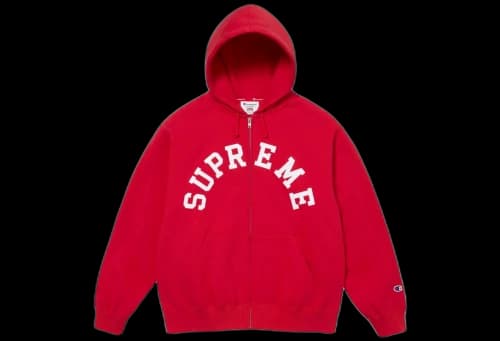 Supreme x Champion Zip Up Hooded Sweatshirt Red (SS24)