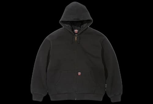 Supreme x Dickies Quilted Lined Zip Up Hooded Sweatshirt 'Black' (FW25)
