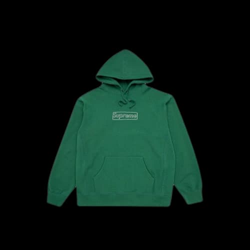 Supreme x KAWS Chalk Logo Hooded Sweatshirt Light Pine Green (SS21)