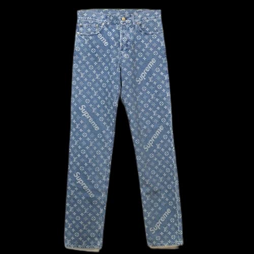Supreme x Louis Vuitton Jacquard Denim 5-Pocket Jean Blue