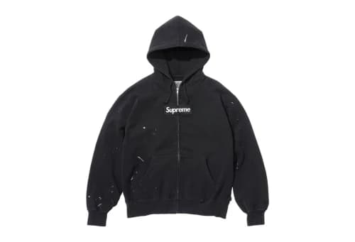 Supreme x MM6 Maison Margiela Box Logo Zip Up Hooded Sweatshirt 'Black' (SS26)