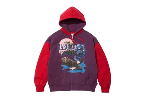 Supreme x MM6 Maison Margiela Eagle Zip Up Hooded Sweatshirt 'Purple' (SS26)