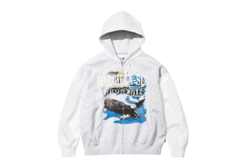 Supreme x MM6 Maison Margiela Eagle Zip Up Hooded Sweatshirt 'White' (SS26)