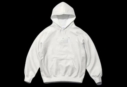 Supreme x MM6 Maison Margiela Foil Box Logo Hooded Sweatshirt White (SS24)