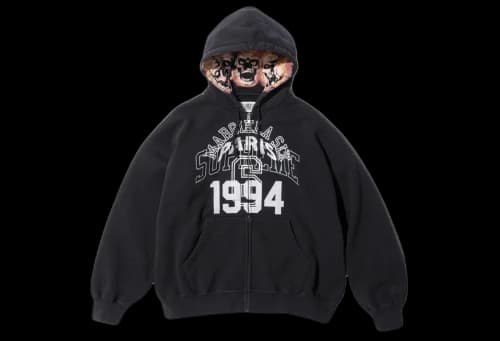 Supreme x MM6 Maison Margiela Zip Up Hooded Sweatshirt Black (SS24)