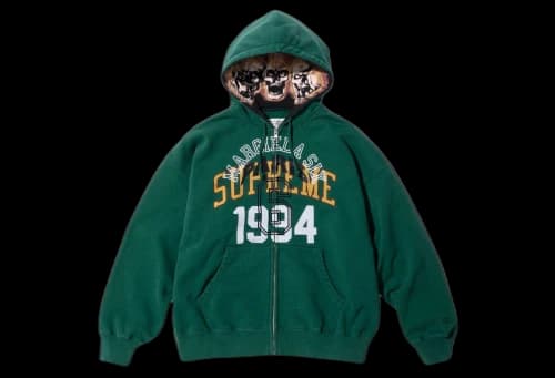 Supreme x MM6 Maison Margiela Zip Up Hooded Sweatshirt Green (SS24)