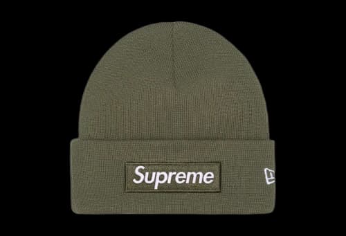 Supreme x New Era Box Logo Beanie 'Light Olive' (FW25)