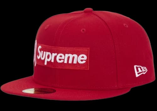 Supreme x New Era Breast Cancer Awareness Box Logo Fitted Hat Red