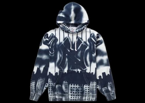 Supreme x New York Yankees Airbrush Hooded Sweatshirt White
