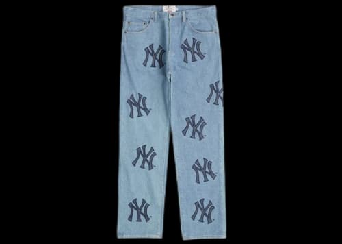 Supreme x New York Yankees Regular Jean Washed Blue