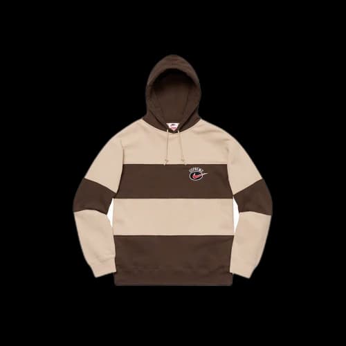 Supreme x Nike Stripe Hooded Sweatshirt Tan (SS19)