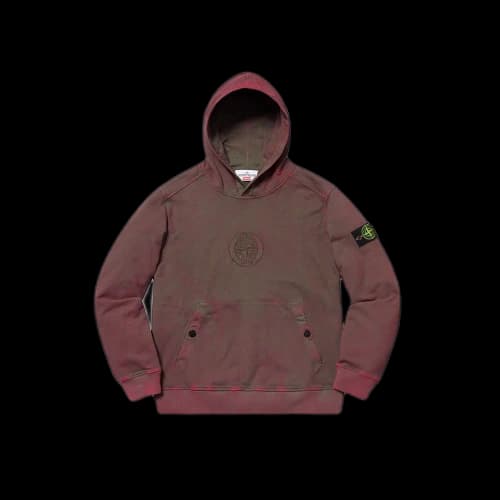 Supreme x Stone Island Hooded Sweatshirt Red (SS19)