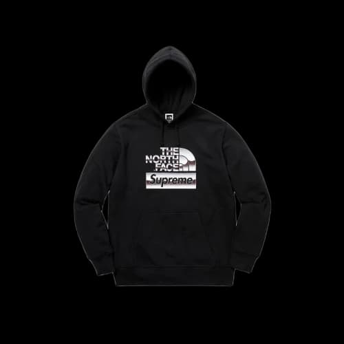 Supreme x The North Face Metallic Logo Hooded Sweatshirt Black (SS18)