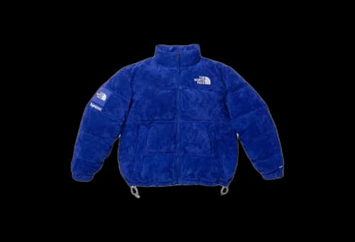 Supreme x The North Face Suede Nuptse Jacket Blue (FW23)
