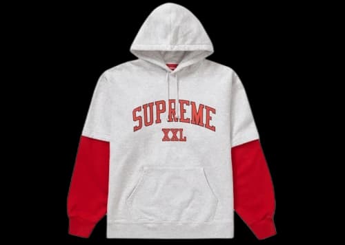 Supreme XXL Hooded Sweatshirt Ash Grey