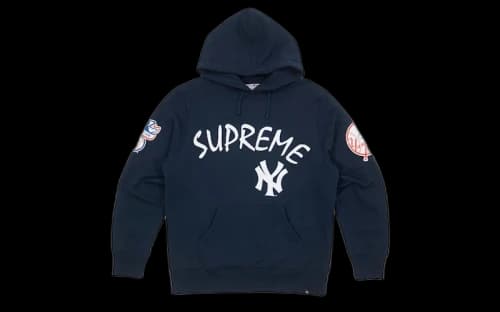 Supreme Yankees Hooded Sweatshirt Navy