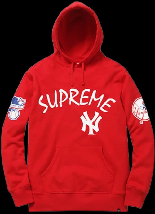 Supreme Yankees Hooded Sweatshirt Red