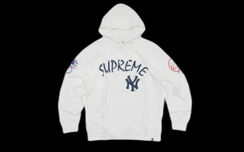 Supreme Yankees Hooded Sweatshirt White