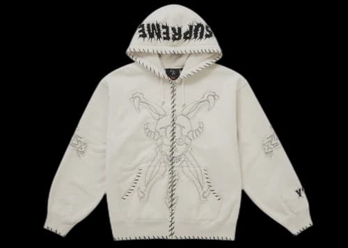 Supreme Y's by Yohji Yamamoto Zip Up Hooded Sweatshirt Natural
