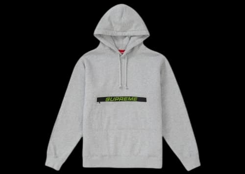 Supreme Zip Pouch Hooded Sweatshirt Heather Grey
