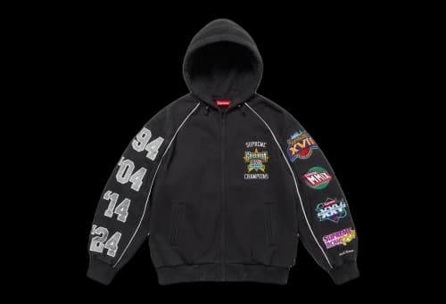 Supreme Zip Up Hooded Sweatshirt 'Black' (SS25)