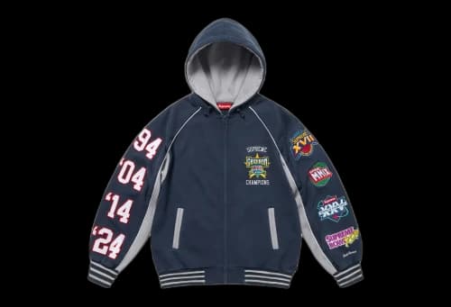 Supreme Zip Up Hooded Sweatshirt 'Navy' (SS25)
