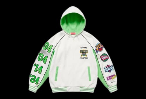 Supreme Zip Up Hooded Sweatshirt 'White' (SS25)