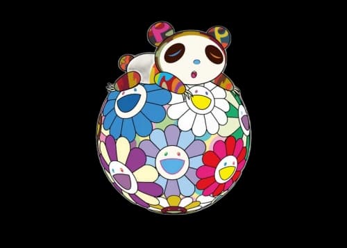Takashi Murakami Atop a Ball of Flowers, a Panda Cub Sleeps Soundly Print (Signed, Edition of 100)