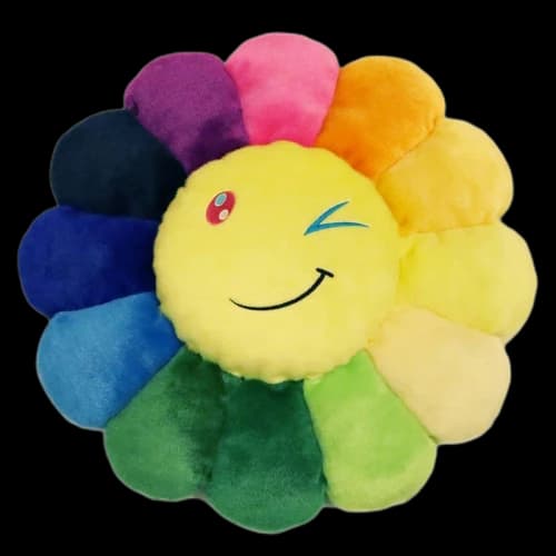 Takashi Murakami Flower Emoji Plush 3 60CM Rainbow/Yellow