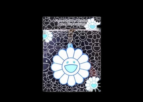 Takashi Murakami Flower Rubber Keyring Clear/Blue/White