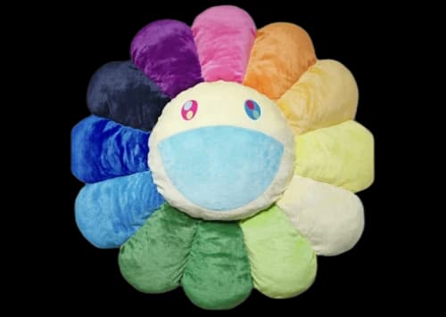 Takashi Murakami KK Flower Plush 1.5M Rainbow/White