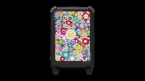 Takashi Murakami x CASETiFY Flowers Bloom (Rainbow) 21" Carry-On Suitcase Matte Black