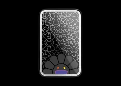 Takashi Murakami x CASETiFY: Flowers Bloom Smile (Black) Powerthru Power Bank Silver