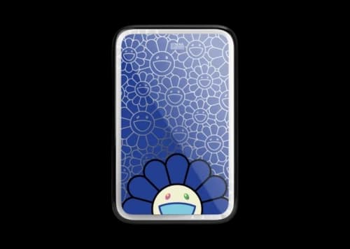 Takashi Murakami x CASETiFY: Flowers Bloom Smile (Blue) Powerthru Power Bank Silver