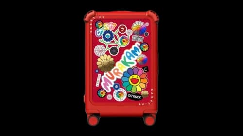 Takashi Murakami x CASETiFY Flowers Sticker Mania 21" Carry-On Suitcase Cherry Red
