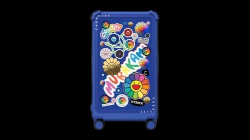 Takashi Murakami x CASETiFY Flowers Sticker Mania 29" Check-In Trunk Suitcase Cobalt Blue