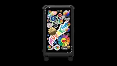 Takashi Murakami x CASETiFY Flowers Sticker Mania 29" Check-In Trunk Suitcase Matte Black