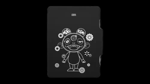 Takashi Murakami x CASETiFY KiKi And Flowers (Mono) Ipad Air 11" Impact Folio Tablet Case Black