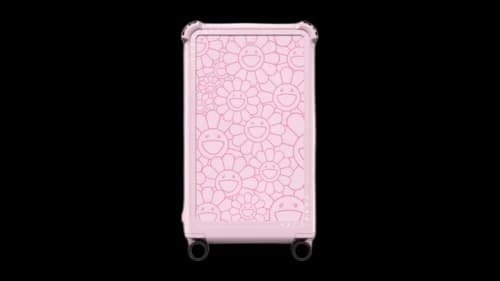 Takashi Murakami x CASETiFY Multi-Flowers 29" Check-In Trunk Suitcase Glossy Primrose Pink