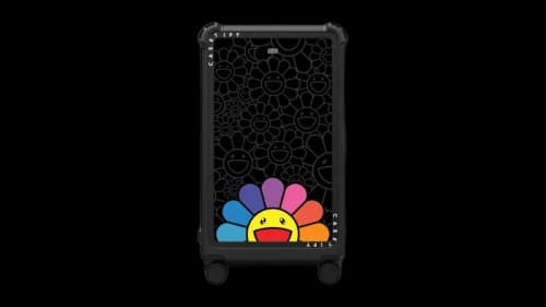 Takashi Murakami x CASETiFY Smile (Rainbow) 29" Check-In Trunk Suitcase Matte Black