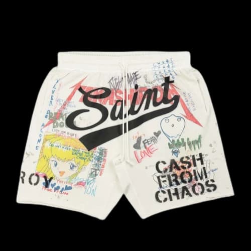 Takashi Murakami x SAINT M×××××× Graff Sweatshort White