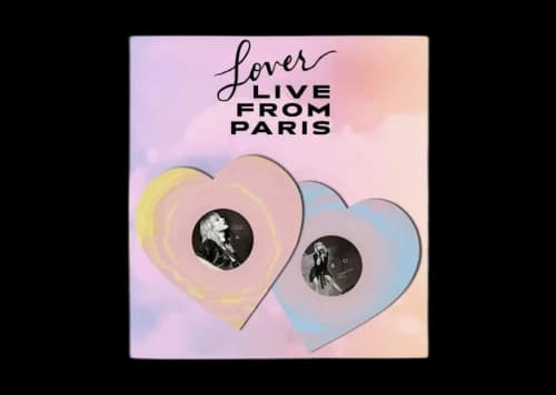 Taylor Swift Lover (Live From Paris) Heart Shaped 2XLP Vinyl (2025) Pink & Blue