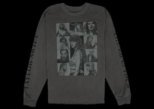 Taylor Swift The Eras Tour Collage Long Sleeve T-shirt Black