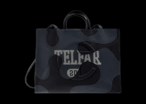 Telfar Large Camo Shopping Bag Black/Off Black