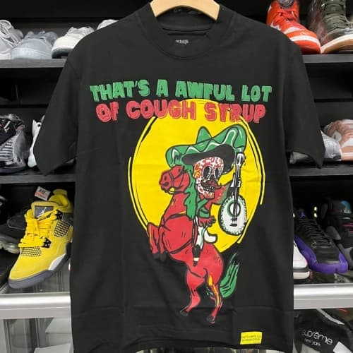 That's A Awful Lot Of Cough Syrup Mariachi Skeleton T-Shirt Black