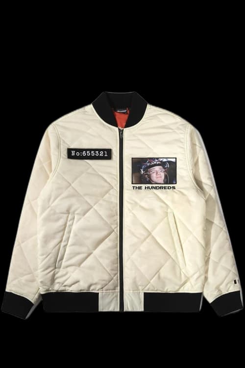 The Hundreds x A Clockwork Orange Ludovico Bomber Jacket Off White