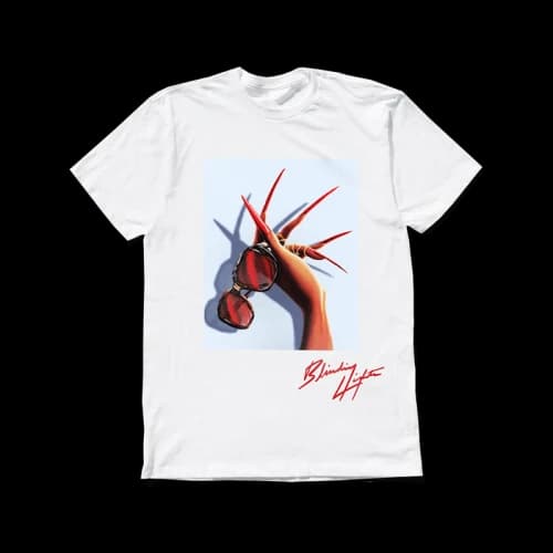The Weeknd Blinding Lights Remix Tee White